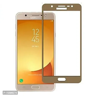 MARSHLAND Full Glue Screen Protector Anti Scratch Bubble Free Edge to Edge Tempered Glass for Samsung Galaxy j7 Duo (Gold)-thumb2