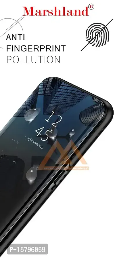 Marshland Luxury Clear View Mirror Case Kickstand Design Stylish Flip Cover Compatible for Vivo Y95 (Black)-thumb5