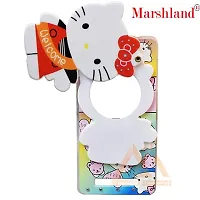 Marshland 3D Cute Hello Kitty with Stylish Diamond Stones and Creative Soft Silicon Rubber with Girls Makeup Mirror Back Cover Compatible for Gionee F103 (Multicolor)-thumb1