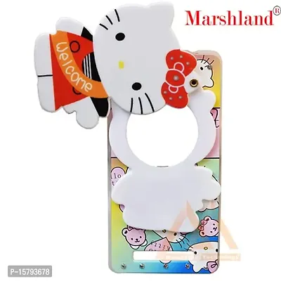 Marshland 3D Cute Hello Kitty with Stylish Diamond Stones and Creative Soft Silicon Rubber with Girls Makeup Mirror Back Cover Compatible for Gionee F103 (Multicolor)-thumb2