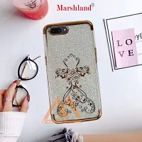 Marshland Designer Case with Shimmer Poly Diamond Stones Printed Flexible Back Cover Compatible for Oppo A3s /A5 (Gold)-thumb2