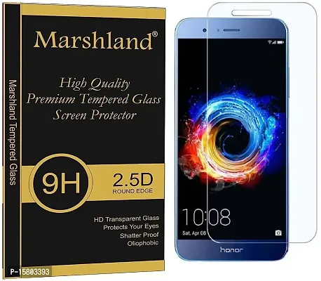 MARSHLAND Tempered Glass Screen Protector 99% Transparency Anti Scratch Bubble Free 2.5d Round Edge Tempered Glass Compatible with Honor V9 (Transparent)-thumb0
