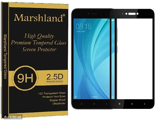 Marshland? Screen Protector Anti Scratch Bubble Free 3D Edge to Edge Tempered Glass Compatible for Redmi Y1 (Black)-thumb3