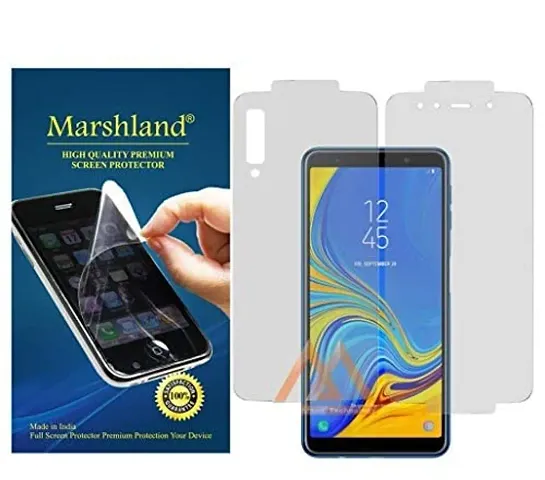MARSHLAND Front & Back Screen Protector Anti Scratch Bubble Free Screen Guard for Samsung Galaxy A7 2018 (Transparent)
