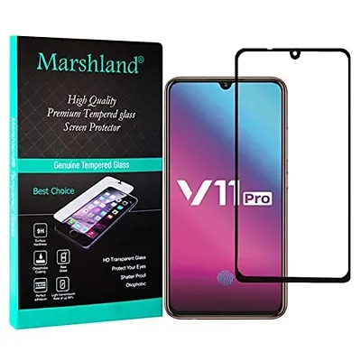 MARSHLAND 6d Full Glue Anti Scratch Bubble Free 9h Hardness Smooth Touch Tempered Glass Compatible for Vivo V11 Pro Black