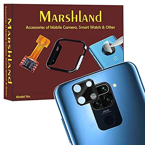 MARSHLAND Camera Lens Protector Compatible for Xiaomi Redmi Note 9 Pro Max Note 9S 3D Black Camera Glass