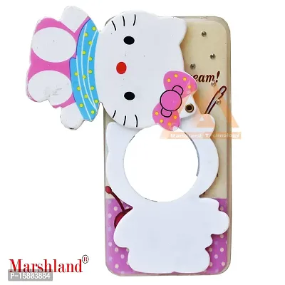 Marshland Hello Kitty with Makeup Mirror Diamond Stones Silicon Back Case All Round Protection Back Cover Compatible for Vivo V7-thumb2