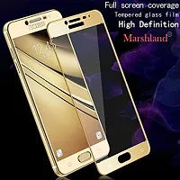 MARSHLAND Full Glue Screen Protector Anti Scratch Bubble Free Edge to Edge Tempered Glass for Samsung Galaxy j7 Duo (Gold)-thumb3