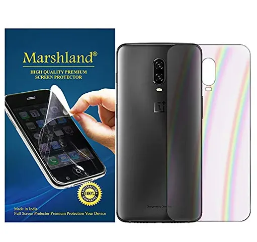 MARSHLAND Back Screen Guard Compatible for Oneplus 6T Rainbow Effect Back Screen Protector Bubble Free Flexible Anti Scratch Transparent