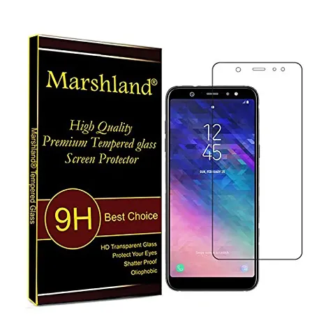 Marshland Samsung Galaxy A6 Tempered Glass Screen Protector 6D, 9H Extreme Hardness Anti-Scratch Anti-Bubble Oleo Phobic Coating (Transparent)