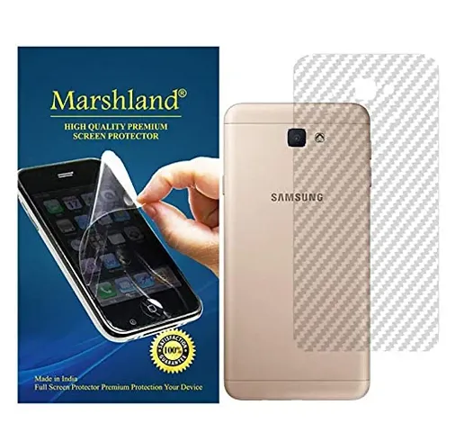 MARSHLAND Back Guard 3D Carbon Fiber Flexible Screen Protector Anti Scratched Back Screen Guard Compatible for Samsung Galaxy J7 Prime (Pack of 2)