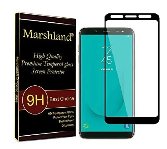 Marshland 5D Full Glue Anti Scratch Anti Bubble Oleo Phobic Coating Edge to Edge Tempered Glass Compatible for Samsung Galaxy J6 Plus (Black)