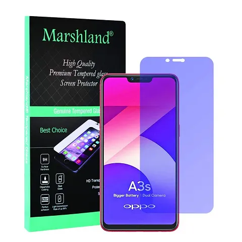Marshland Oppo A3s Anti-Blue Tempered Glass Full Protection 0.33mm