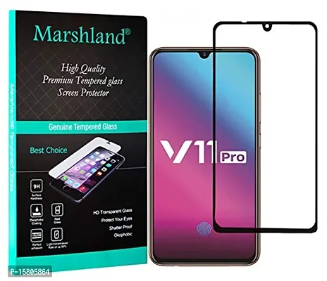 MARSHLAND 6d Full Glue Anti Scratch Bubble Free 9h Hardness Smooth Touch Tempered Glass Compatible for Vivo V11 Pro Black-thumb0