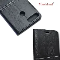 MARSHLAND Flip Cover for Huawei Honor 7A Leather Flip Cover Dual Protection Inner Soft Silicon Wallet case (Black)-thumb4