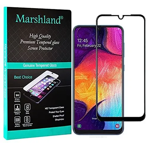 MARSHLAND Full Glue Edge to Edge Screen Protector Bubble Free Anti Scratch Oil Coated Compatible for Samsung Galaxy M42 5G (Black)