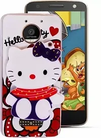 Marshland Creative 3D Cartoon Hello Kitty with Makeup Mirror Stylish Diamond Stones Soft Silicon Printed Rubber Back Cover for Moto Z Force-thumb1