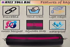 Toffy Black Pink Exercise Mat Carry Bag Cover ONLY with Broad Shoulder Straphellip;-thumb3