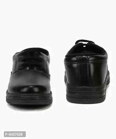 Stylish Synthetic Black Solid Lace-up Formal Shoes For Boys-thumb4