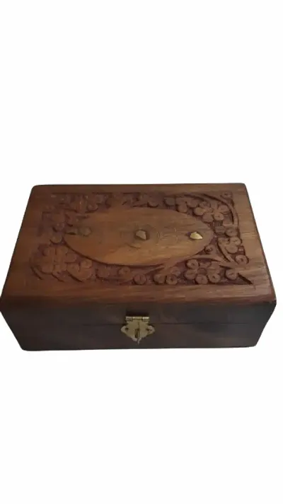 Wood Decorated With Brass Size LxBxH 10x6x2.5 Inch Jewellery Box