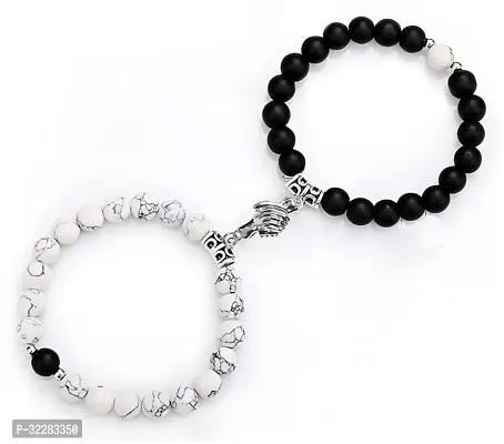 Trendy Stone Beads Magnetic Handshake Bracelet For Couple-thumb0