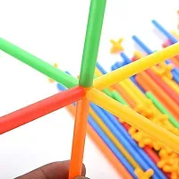 Plastic Pipe Straw Stick Brick Building Block Set 4D Space for Kids Assembly Educational Activity Toy Game Set Pipe Blocks Building Toys 50 Straws and 50 connectors-thumb3