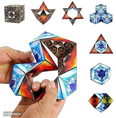 Magic Cube Shape Shifting Puzzle Box - Magnetic Cube Puzzle Fun Cube - Fidget Cube Mind-Challenging Fun Game Magnetic Cube Transforms Into Over 70 Shapes-thumb2