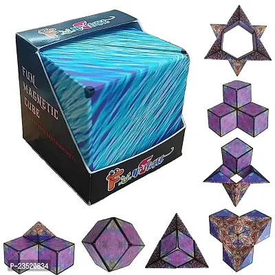 Magic Cube Shape Shifting Puzzle Box - Magnetic Cube Puzzle Fun Cube - Fidget Cube Mind-Challenging Fun Game Magnetic Cube Transforms Into Over 70 Shapes