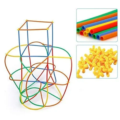 Plastic Pipe Straw Stick Brick Building Block For Kids