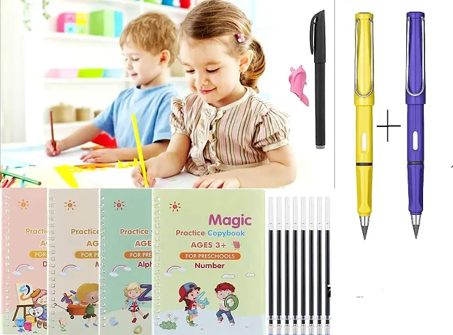 Sank Magic Practice Copybook Number Tracing Book for Preschoolers with Pen Magic books for kids and 2 Unlimited Pencil (Magic Book and 2 Unlimited Pencil)