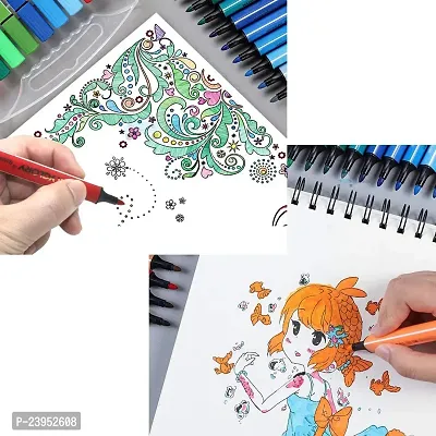 Washable Watercolor Pens Set Colouring Kit Art Markers Colour 48 Watercolor Pen 1-thumb2