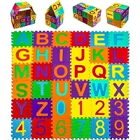 Mini Puzzle Foam Mat for Kids Interlocking Learning Alphabet and Number Mat for Kids Multi Color 36 Pieces-thumb2