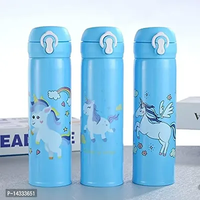 Cartoon Printed Stainless Steel Insulated Sipper Water Bottle for Girls, Boys/Flask for Kids, School (500 ml, Random Design)-thumb0