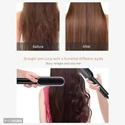 360-Degree Rotating Hair Straightener Comb for Women  Men | Hair Styler, Straightener Machine (Random Colour)-thumb3