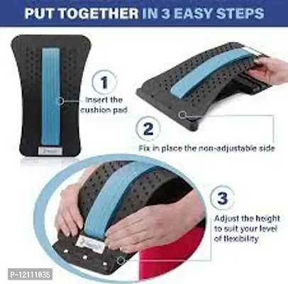 Back Stretcher Device for Bed| Chair  Car, Multi-Level Lumbar Support spine Board for Lower and Upper back Muscle pain relief (Multicolour)-thumb3