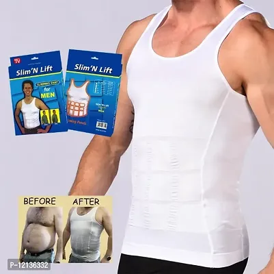 Buy Bstar Vest Slim n Lift Tummy Tucker Body Shaper for Men Size Small -  White at