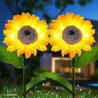 GVV INTERNATIONAL Sunflower Solar Lights LED with Flash Mode(PACK OF 2)