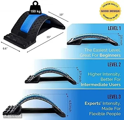 Back Stretching Device | Back Massager for Bed  Chair  Car | Multi-Level Lumbar Support Stretcher Spinal | Lower and Upper Muscle Pain Relief(Black/Blue)
