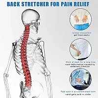 Back Stretching Device | Back Massager for Bed  Chair  Car | Multi-Level Lumbar Support Stretcher Spinal | Lower and Upper Muscle Pain Relief(Black/Blue)-thumb1