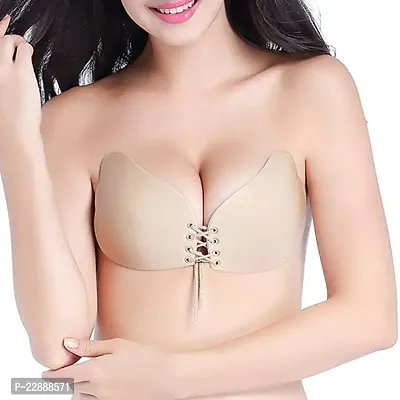 Gvv International Women's Silicone Gel Stick-On Bra Women Invisible Push up bra(skin)