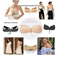 Gvv International Women's Silicone Gel Stick-On Bra Women Invisible Push up bra(skin)-thumb3