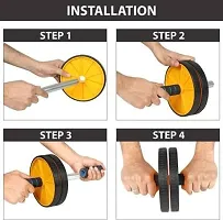 ABS Roller with Non-Slip Handles  Knee Mat, Exercise Equipment for Men and Women Workout - Multicolor-thumb2