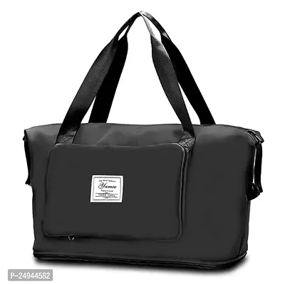 Gvv   Nylon   Travel Duffle Bag Expandable Folding Travel Bag for Women, Lightweight Waterproof Carry Luggage Bag for Travel (Black)-thumb0
