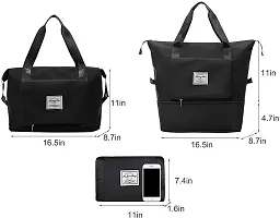 Gvv   Nylon   Travel Duffle Bag Expandable Folding Travel Bag for Women, Lightweight Waterproof Carry Luggage Bag for Travel (Black)-thumb2