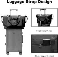 Gvv   Nylon   Travel Duffle Bag Expandable Folding Travel Bag for Women, Lightweight Waterproof Carry Luggage Bag for Travel (Black)-thumb3