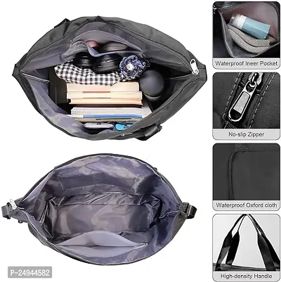 Gvv   Nylon   Travel Duffle Bag Expandable Folding Travel Bag for Women, Lightweight Waterproof Carry Luggage Bag for Travel (Black)-thumb2