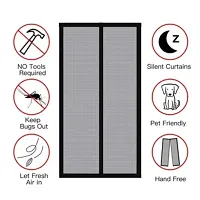 Mesh Magnetic Mosquito Screen Door Net Curtain with Magnets Reinforced Polyester Curtain Back Door with Full Frame Hook  Loop-thumb1