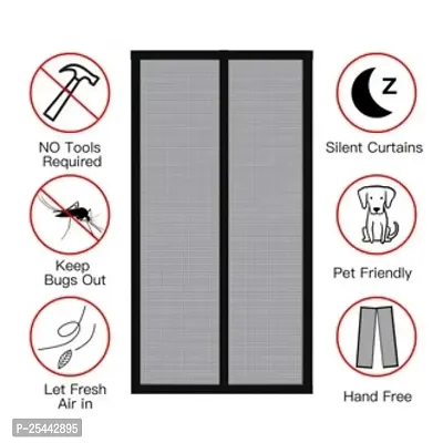 Mesh Magnetic Mosquito Screen Door Net Curtain with Magnets Reinforced Polyester Curtain Back Door with Full Frame Hook  Loop-thumb2