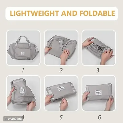 Waterproof Travel Bag Large Capacity , Lightweight Foldable Weekender Shoulder Bag with Dry  Wet Pocket, Duffel Bag for Travelling, Stylish Travel Bags for Luggage (Color, Grey)-thumb4