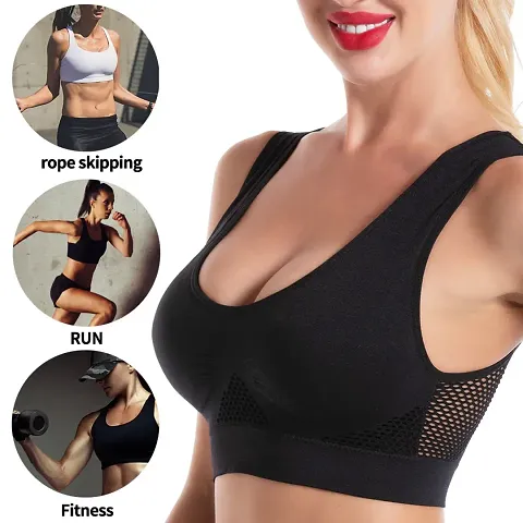 Women Non Padded Non-Wired Air Sports Bra Multipack (1 &amp; 3)